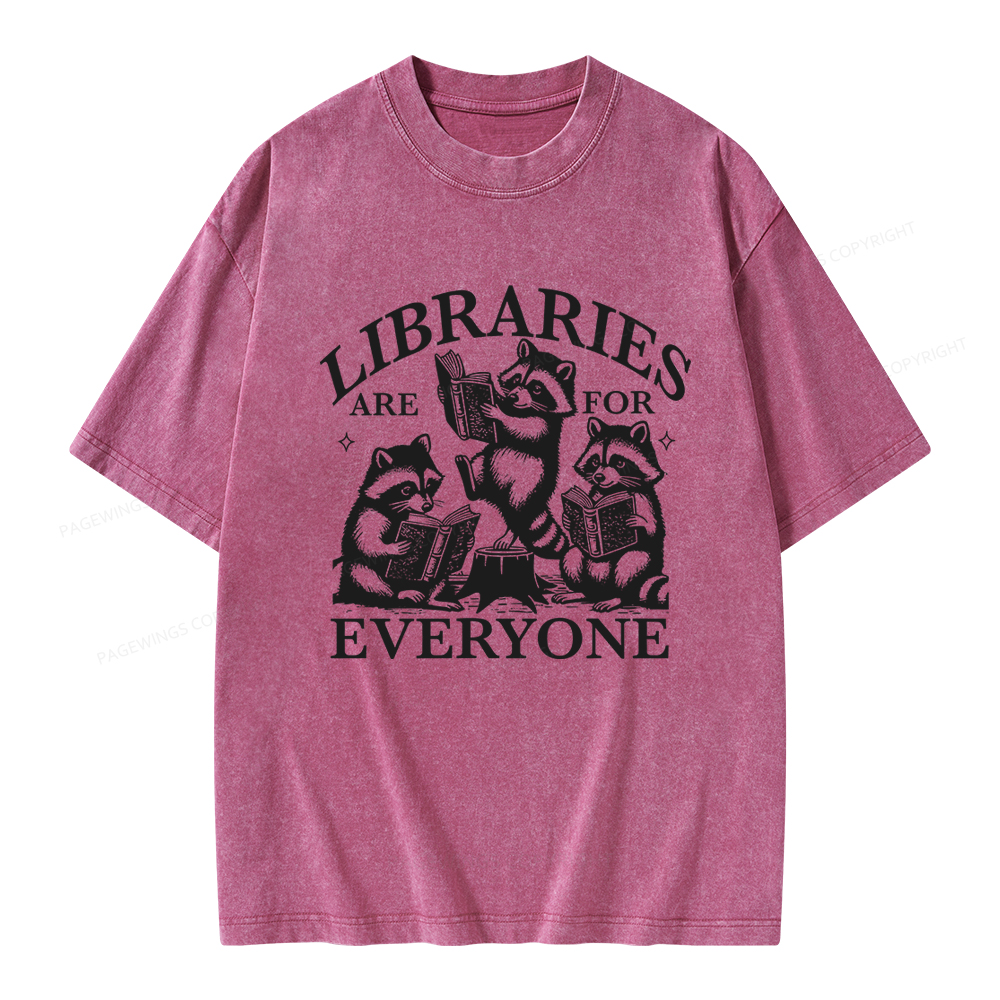 Pagewings Libraries are for everyone Unisex Washed T-shirt