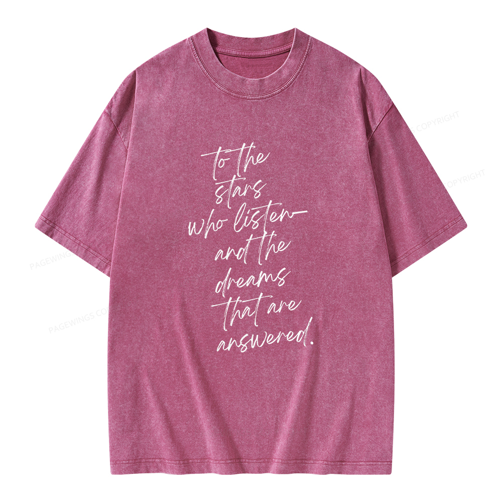 Pagewings To The Stars Who Listen Unisex Washed T-shirt