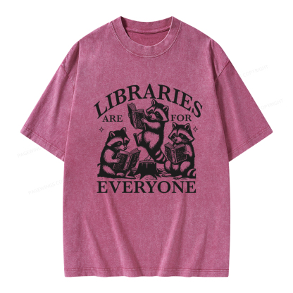 Pagewings Libraries are for everyone Unisex Washed T-shirt