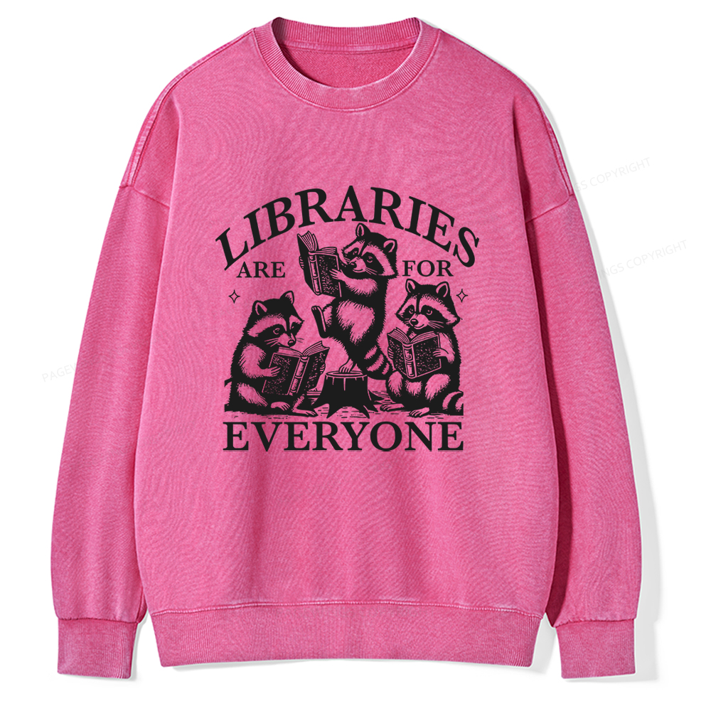 Pagewings Libraries are for everyone Unisex Washed Sweatshirt