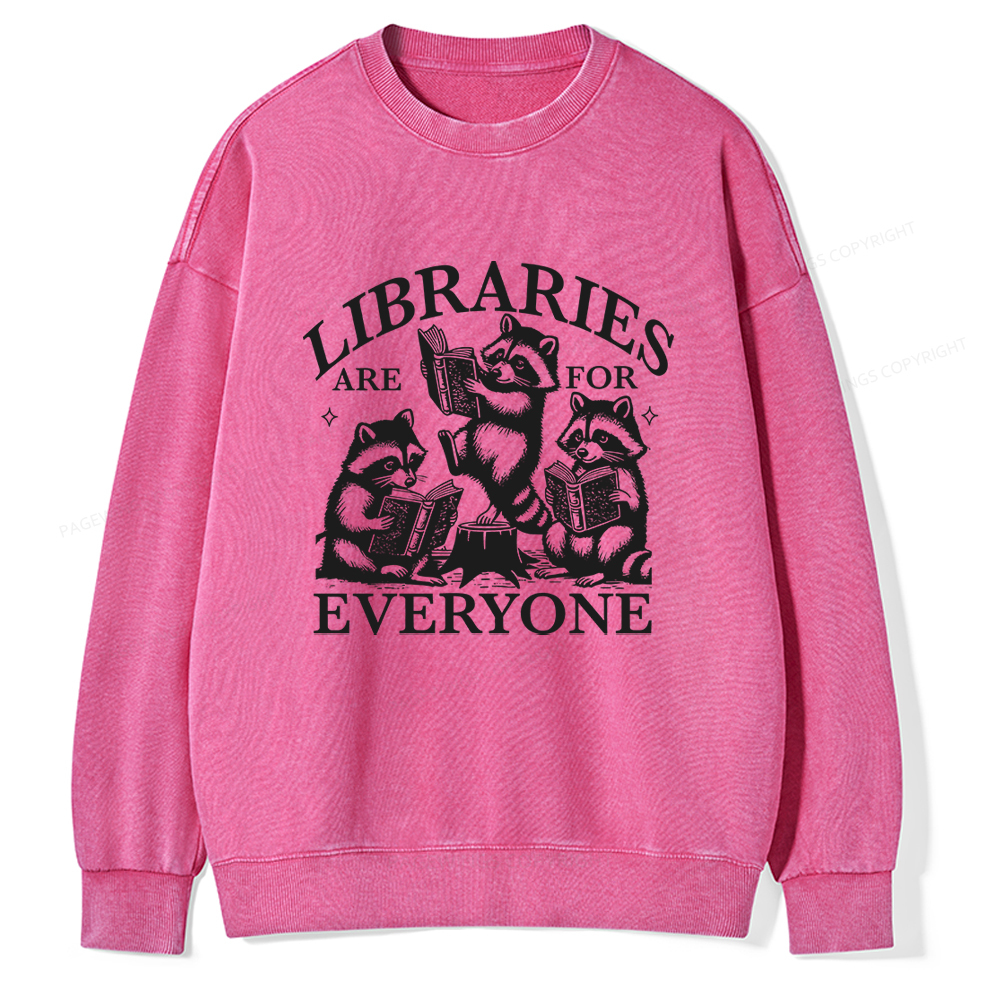 Pagewings Libraries are for everyone Unisex Washed Sweatshirt