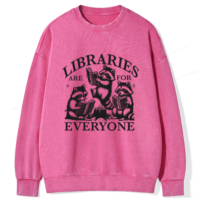 Pagewings Libraries are for everyone Unisex Washed Sweatshirt