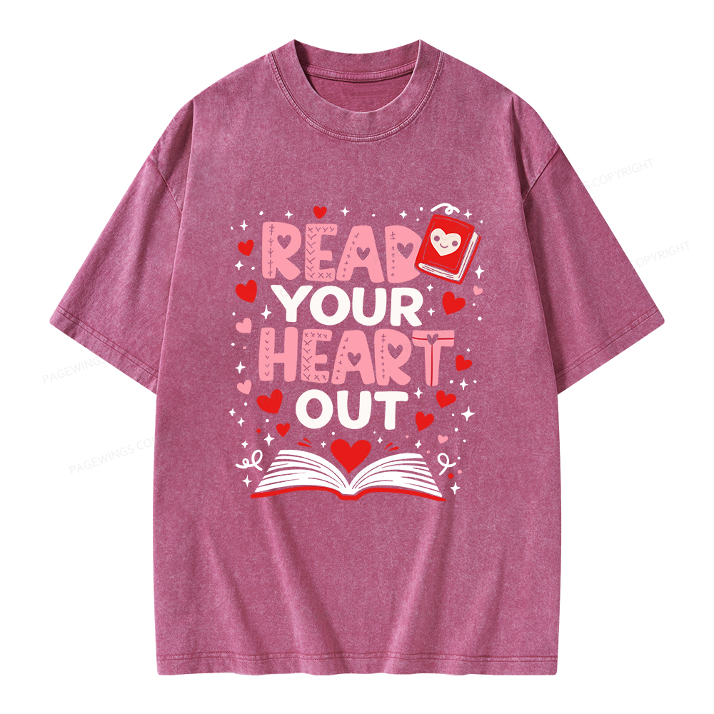 Pagewings Read Your Heart Out Valentine Unisex Washed T-shirt