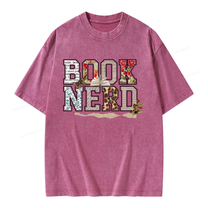 Pagewings Book Nerd Unisex Washed T-shirt