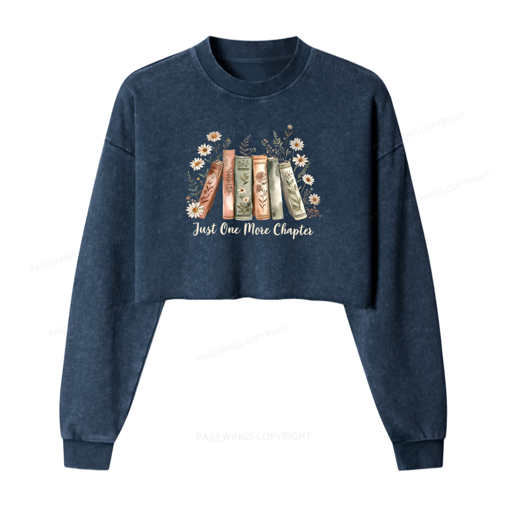 Pagewings Just One More Chapter Washed Crop Sweatshirt