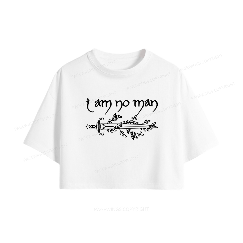 Pagewings I Am No Man Women Crop Tops