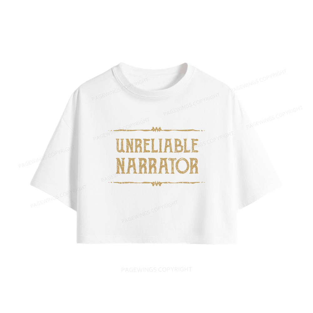 Pagewings Unreliable Narrator Women Crop Tops