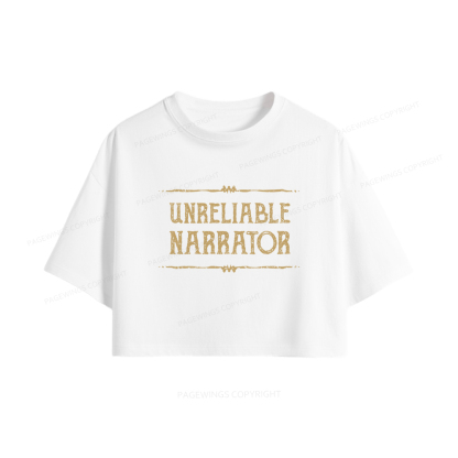 Pagewings Unreliable Narrator Women Crop Tops