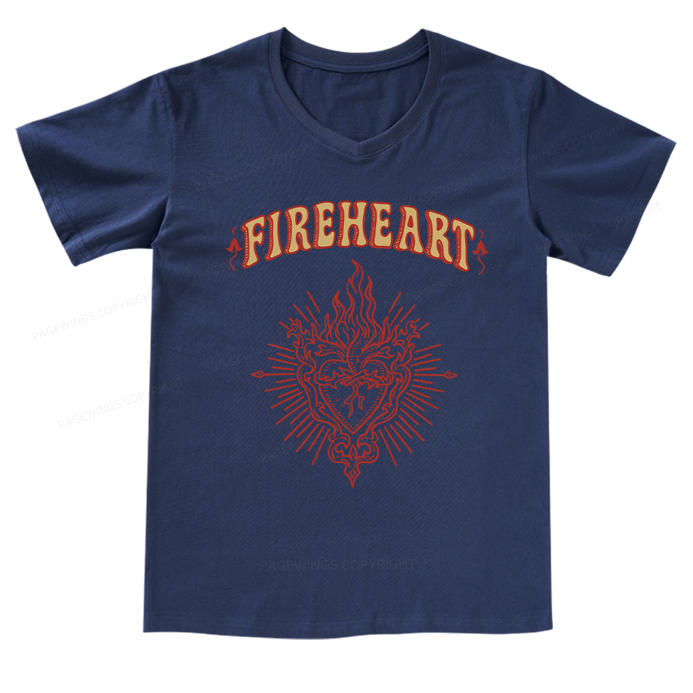 Pagewings Fireheart V-neck T-shirt