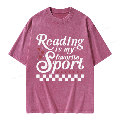 Pagewings Reading Is My Favorite Sport Unisex Washed T-shirt