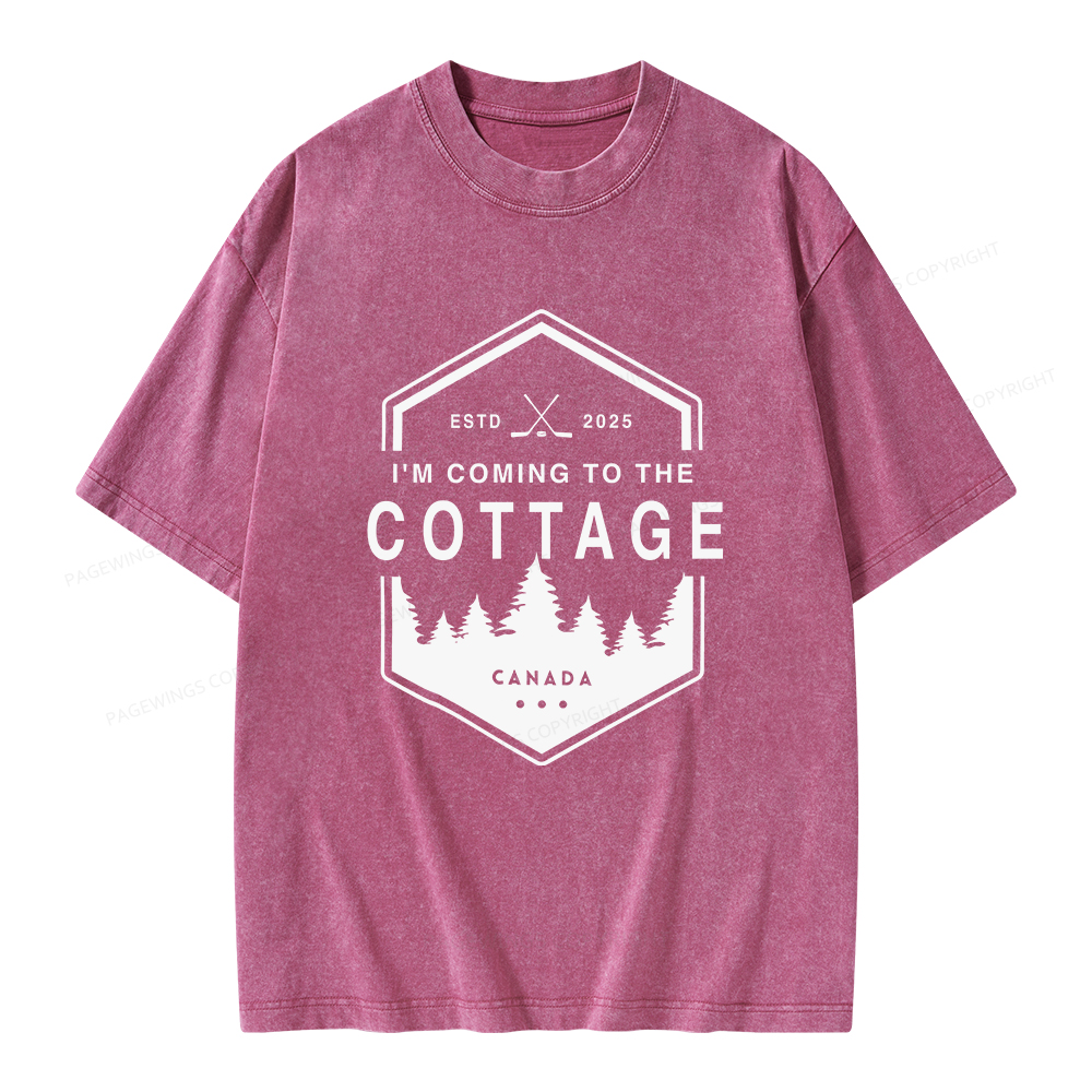 Pagewings Coming To The Cottage Unisex Washed T-shirt