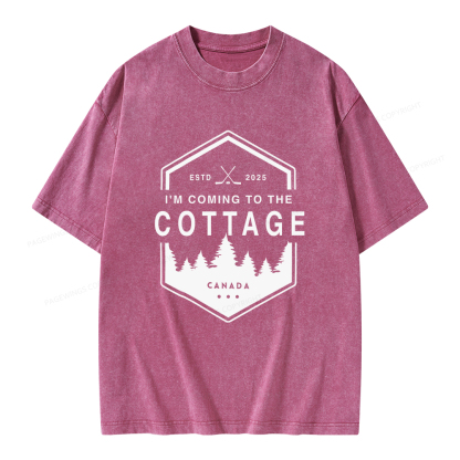 Pagewings Coming To The Cottage Unisex Washed T-shirt