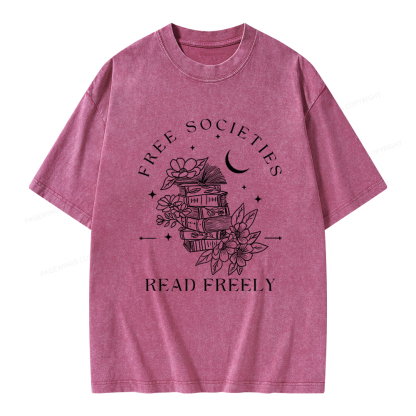Pagewings Free Societies Read Freely Comfort Colors Shirt Unisex Washed T-shirt
