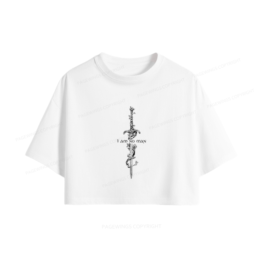 Pagewings I Am No Man Women Crop Tops