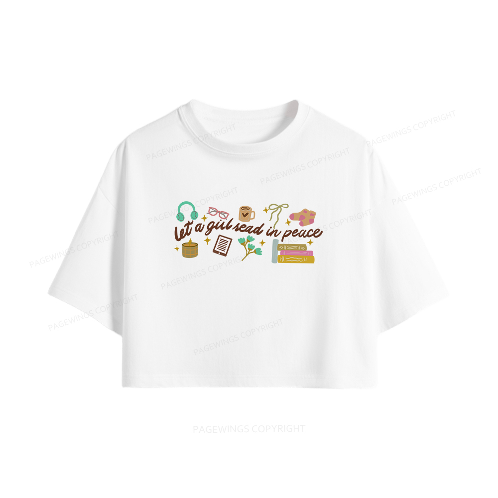 Pagewings Let a Girl Read in Peace Women Crop Tops