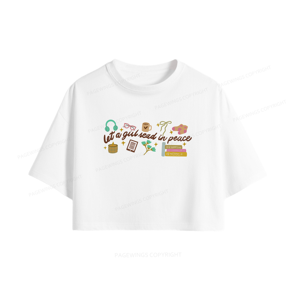 Pagewings Let a Girl Read in Peace Women Crop Tops