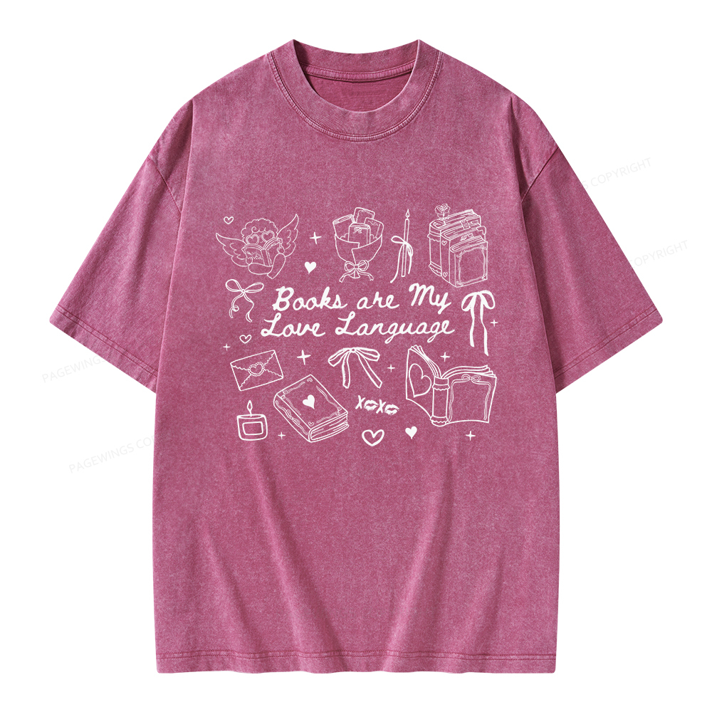 Pagewings Books Are My Love Language Unisex Washed T-shirt