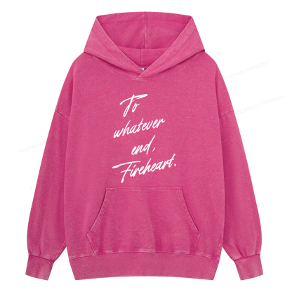 Pagewings To Whatever End Fireheart Unisex Washed Hoodie