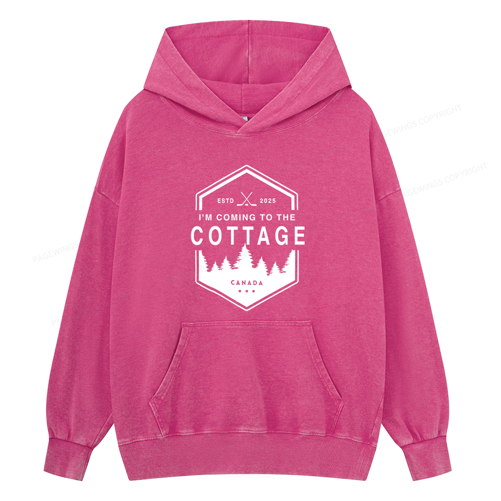 Pagewings Coming To The Cottage Unisex Washed Hoodie