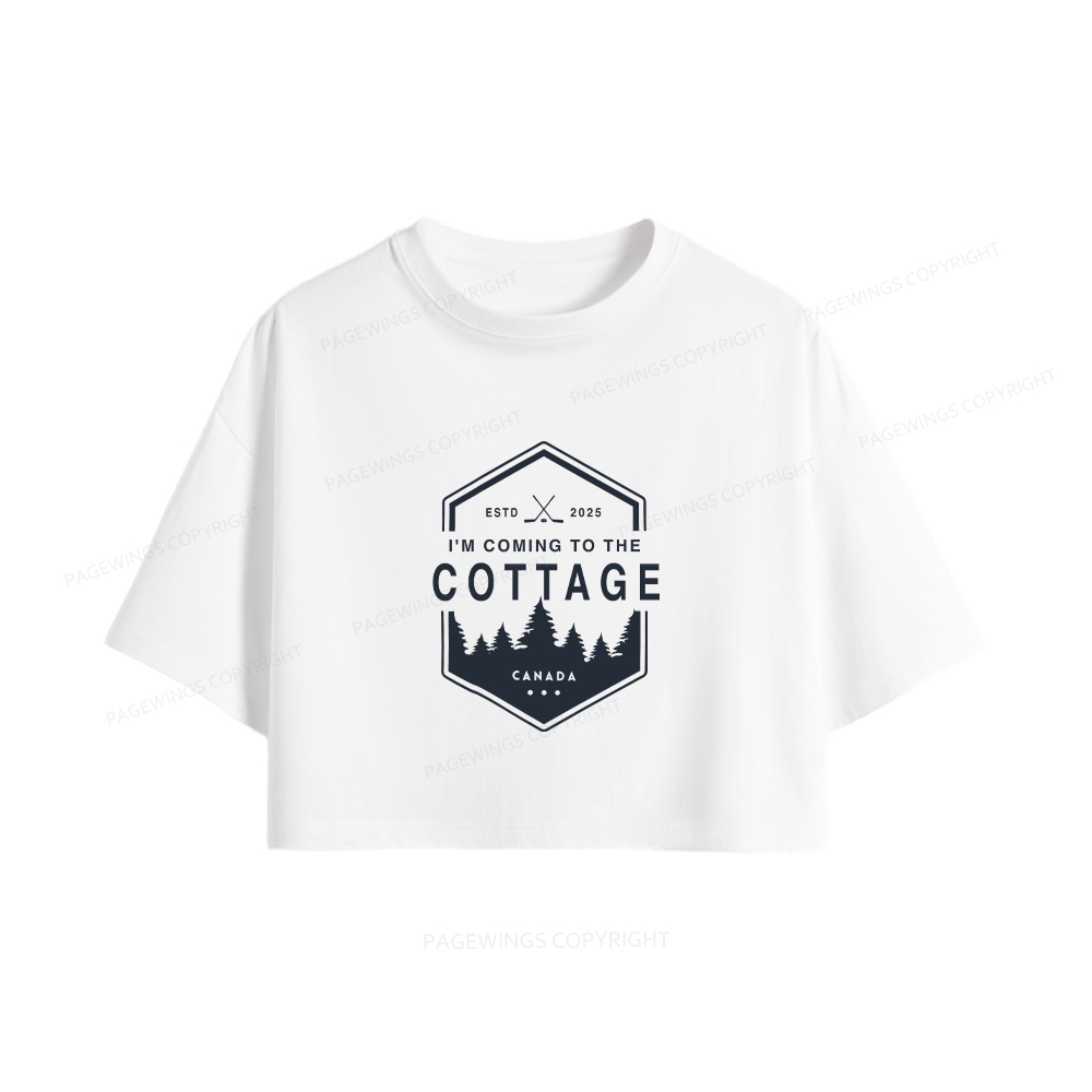 Pagewings Coming To The Cottage Women Crop Tops