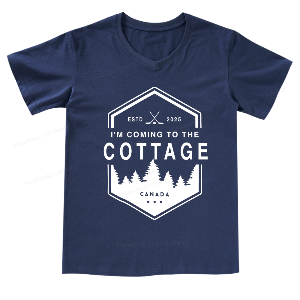 Pagewings Coming To The Cottage V-neck T-shirt
