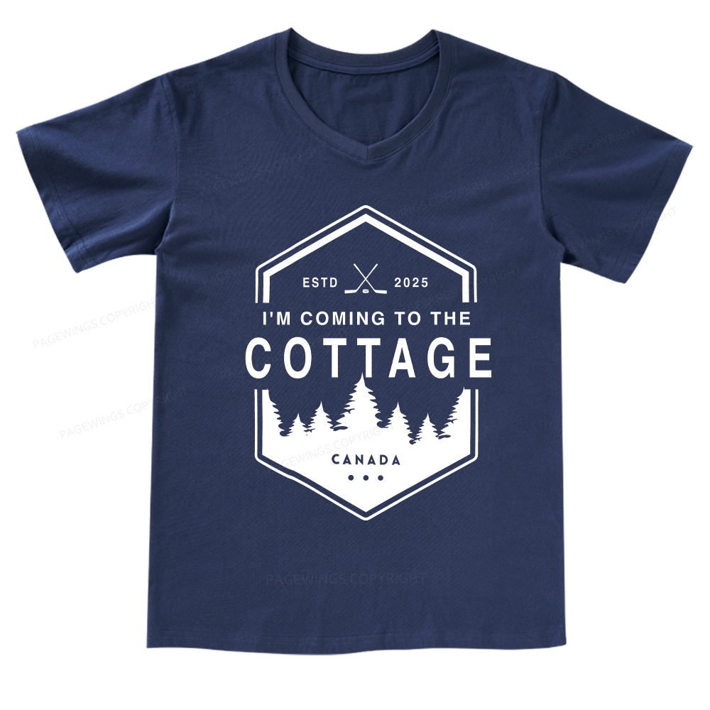 Pagewings Coming To The Cottage V-neck T-shirt