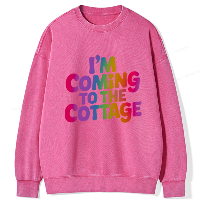 Pagewings I'm Coming To The Cottage Unisex Washed Sweatshirt