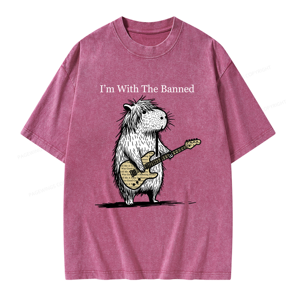 Pagewings I'm With The Banned Unisex Washed T-shirt