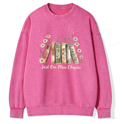 Pagewings Just One More Chapter Unisex Washed Sweatshirt