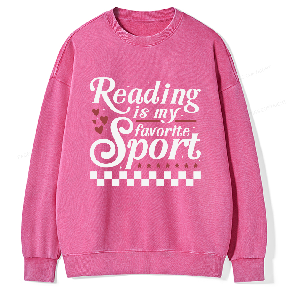 Pagewings Reading Is My Favorite Sport Unisex Washed Sweatshirt