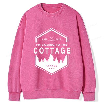 Pagewings Coming To The Cottage Unisex Washed Sweatshirt