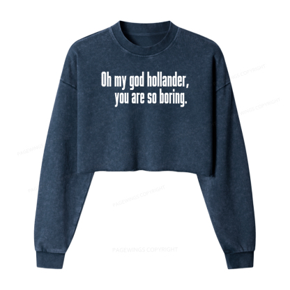 Pagewings Romance Reading Fun Washed Crop Sweatshirt