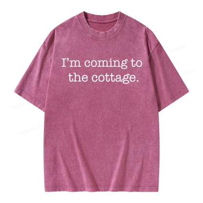 Pagewings I’m Coming To The Cottage Unisex Washed T-shirt