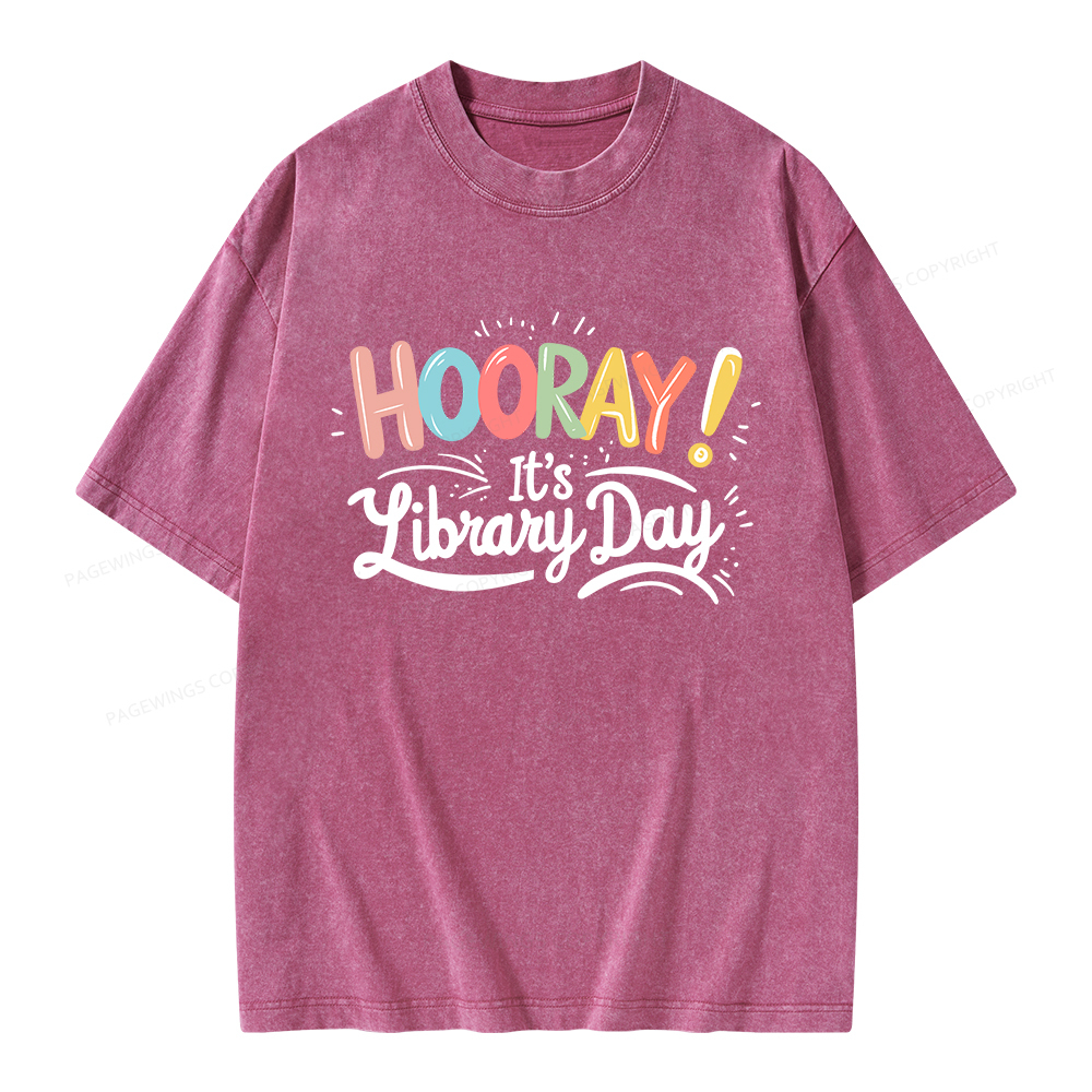 Pagewings Library Day Unisex Washed T-shirt