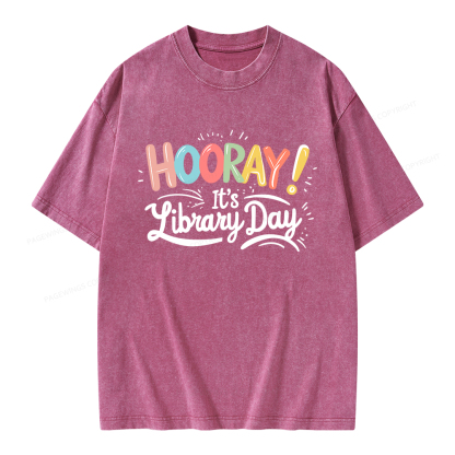 Pagewings Library Day Unisex Washed T-shirt