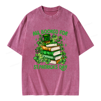 Pagewings All Booked For St Patrick's Day Unisex Washed T-shirt