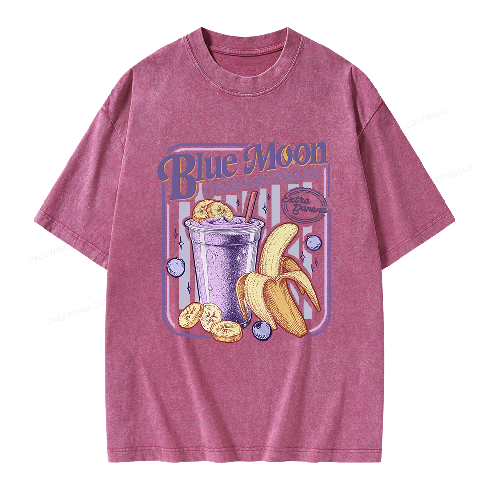 Pagewings Blue Moon Over Brooklyn Unisex Washed T-shirt