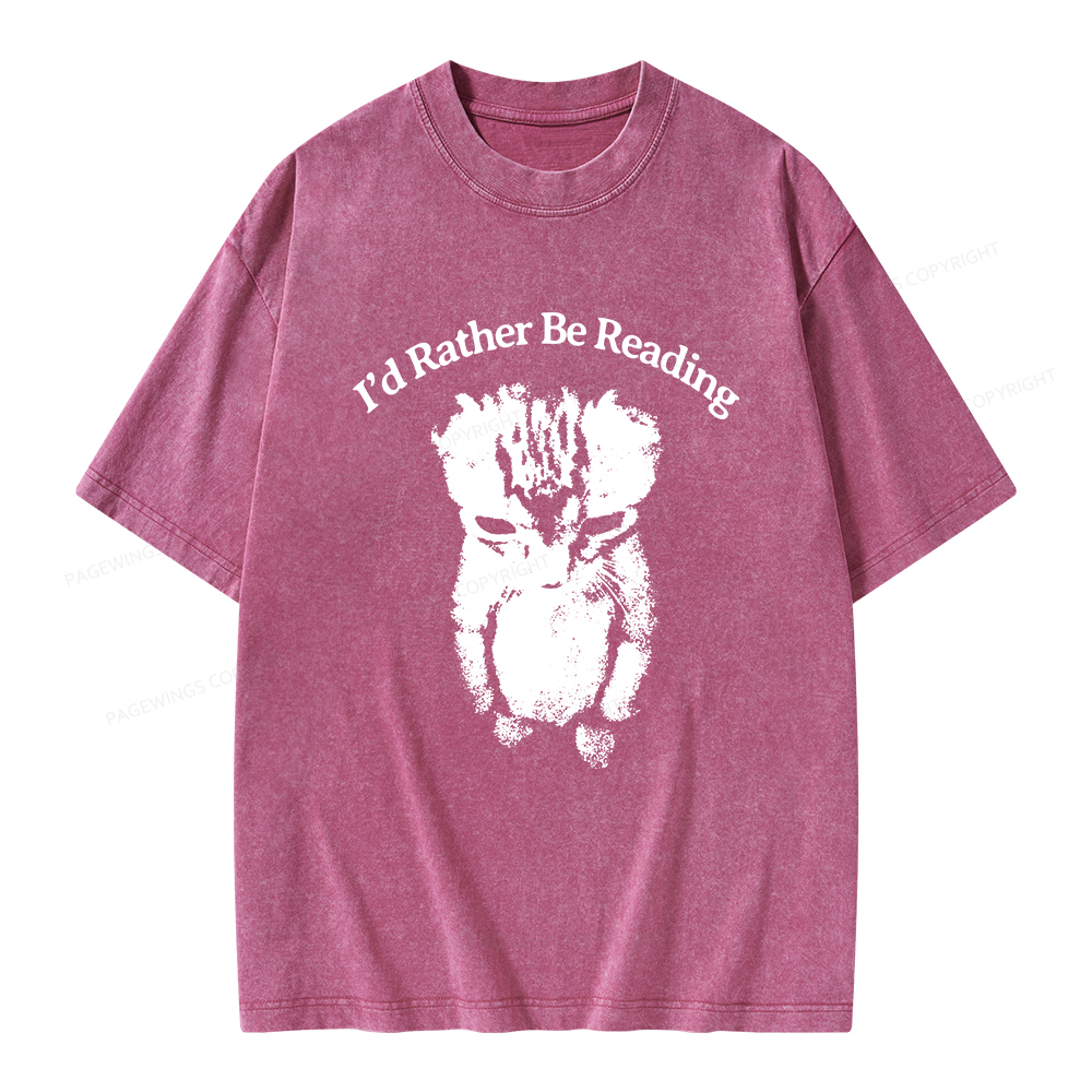 Pagewings I’d Rather Be Reading Unisex Washed T-shirt