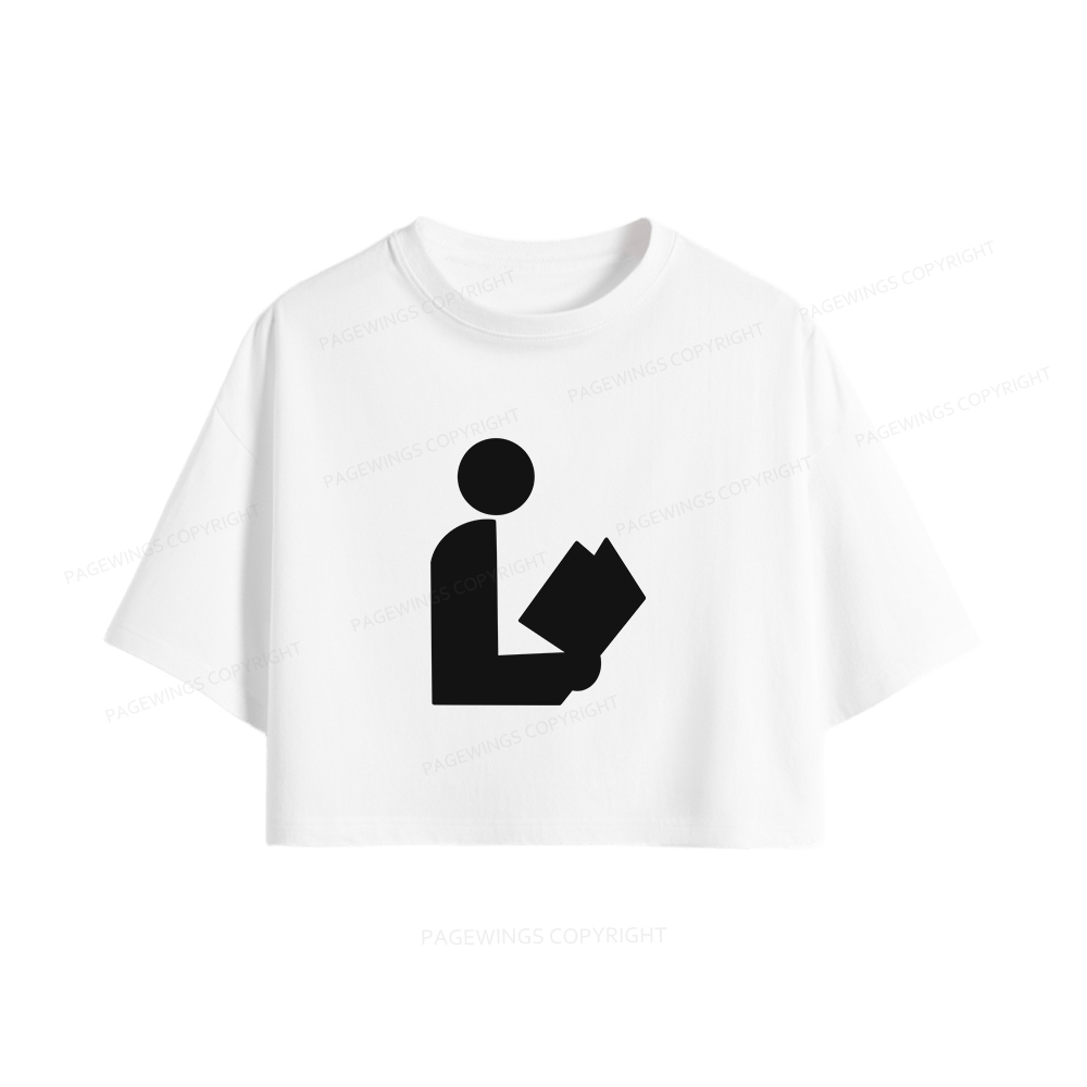 Pagewings National Library Symbol Women Crop Tops