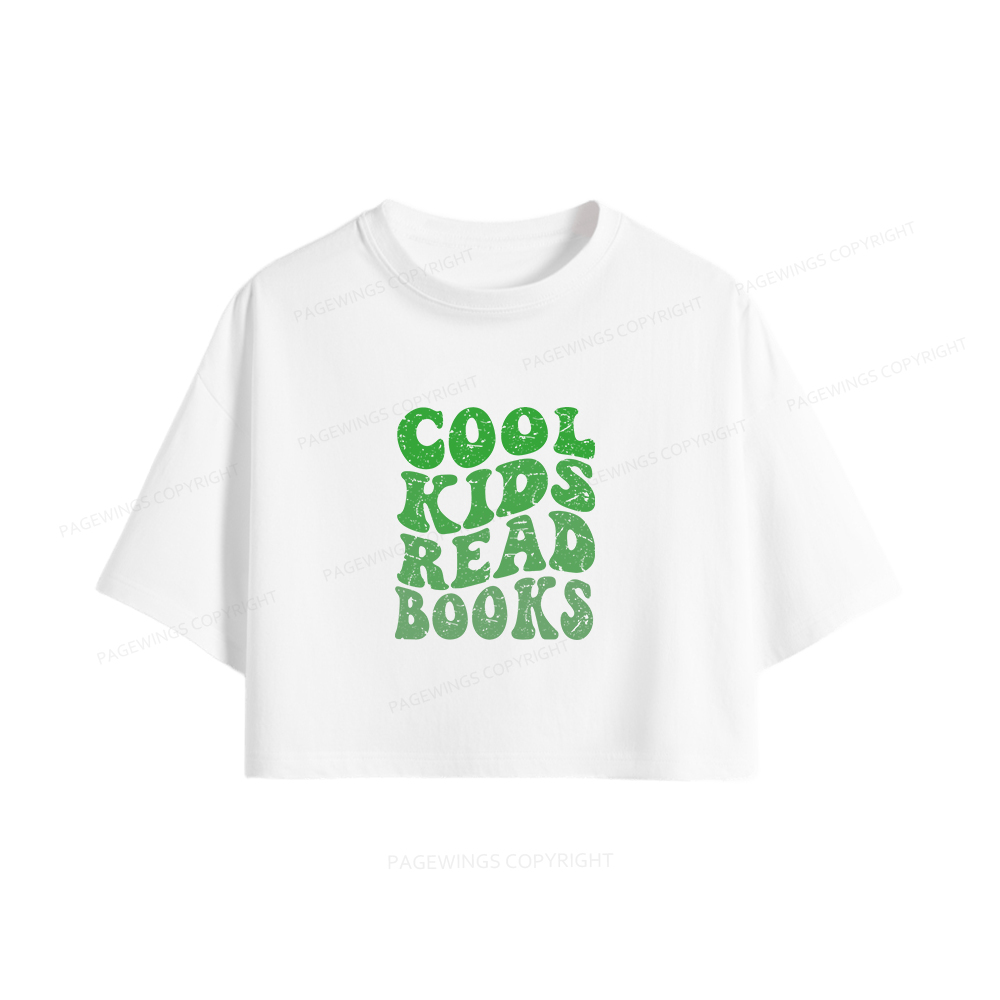 Pagewings Cool Kids Read Books Women Crop Tops