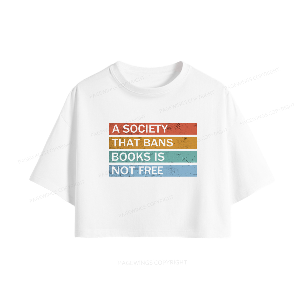 Pagewings Read Banned Books Women Crop Tops