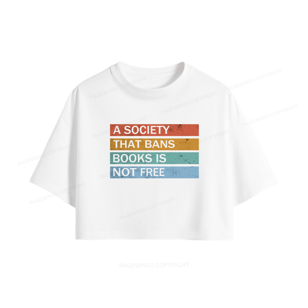 Pagewings Read Banned Books Women Crop Tops