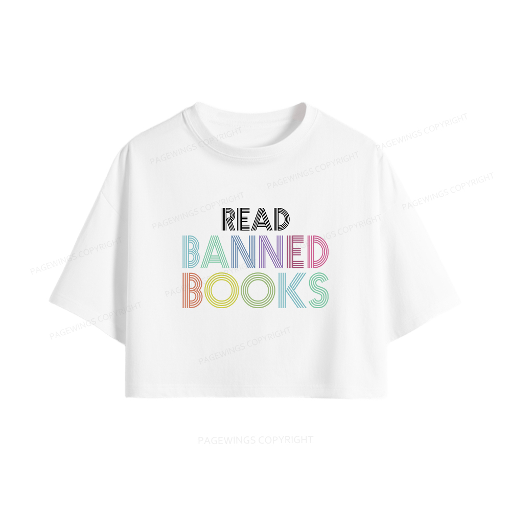 Pagewings Read Banned Books Women Crop Tops