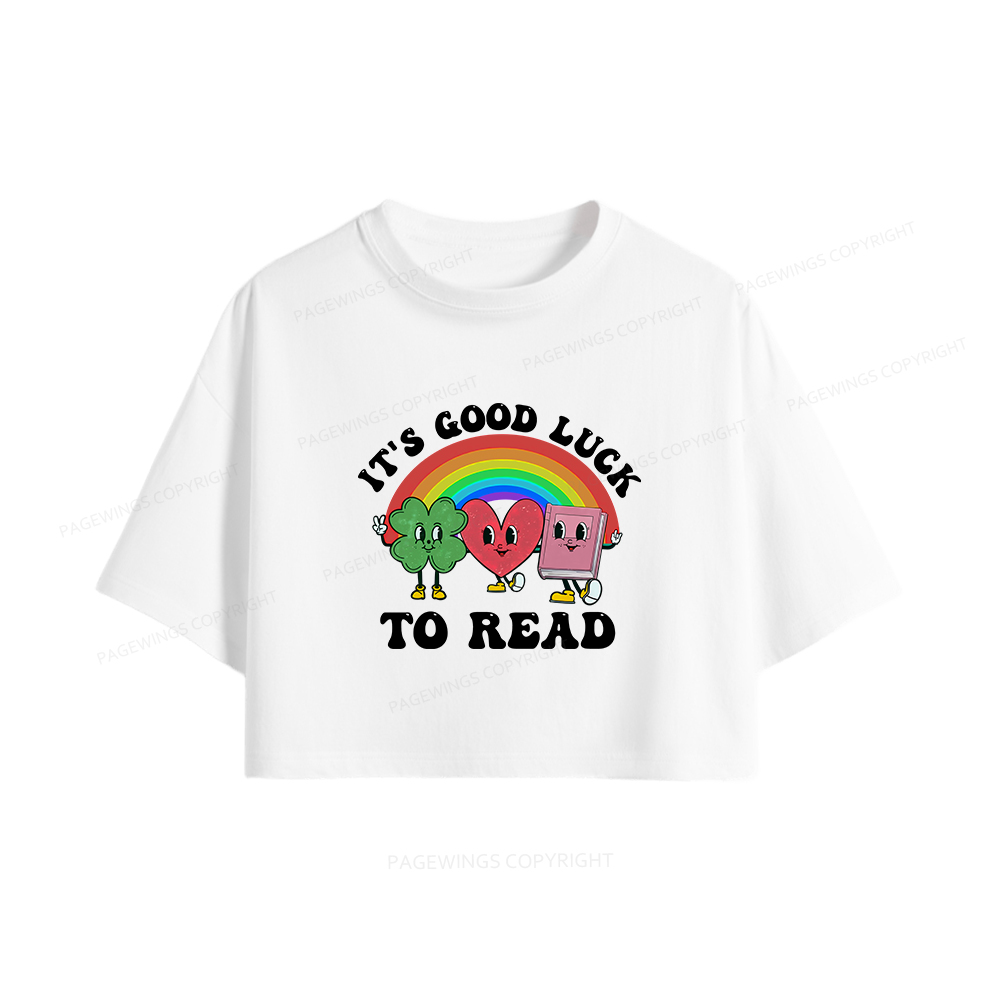 Pagewings St. Patrick's Day Librarian Women Crop Tops