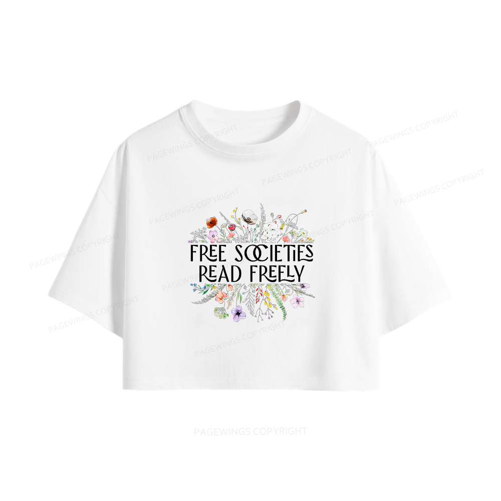 Pagewings Free Societies Read Freely Women Crop Tops