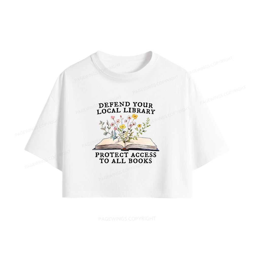 Pagewings Books Save Lives Protect Libraries Women Crop Tops
