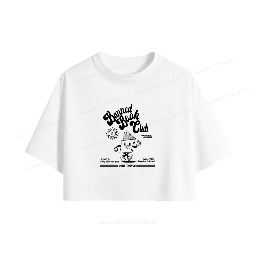 Pagewings Read Banned Books Women Crop Tops
