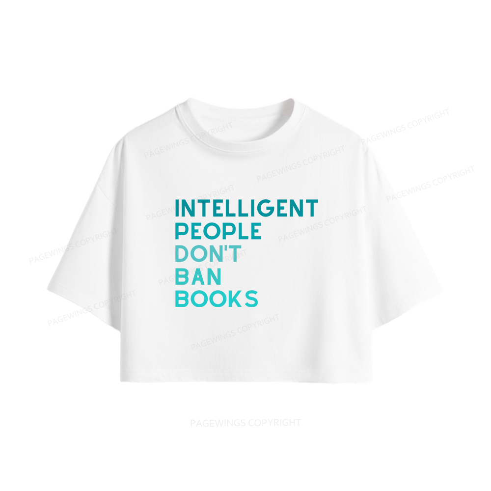 Pagewings Intelligent People Don't Ban Books Women Crop Tops
