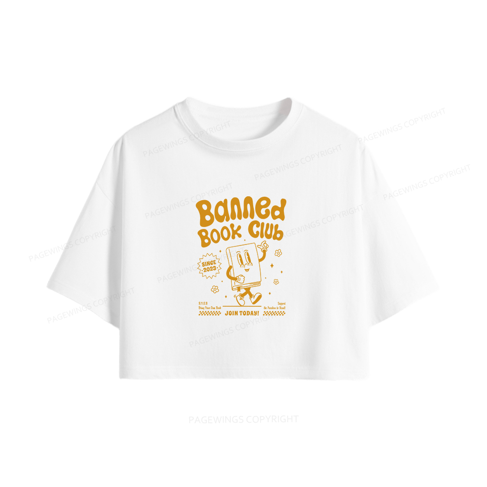 Pagewings Banned Book Club Women Crop Tops
