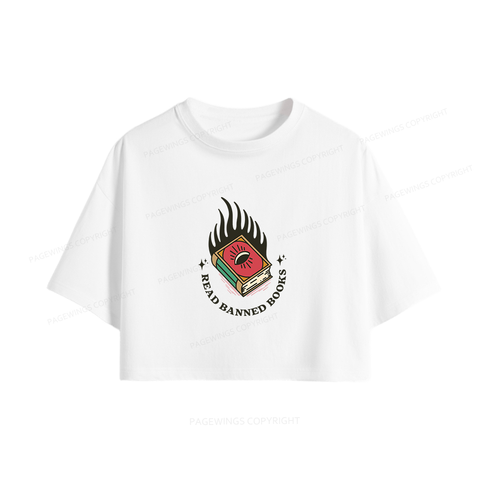 Pagewings Read Banned Books Women Crop Tops
